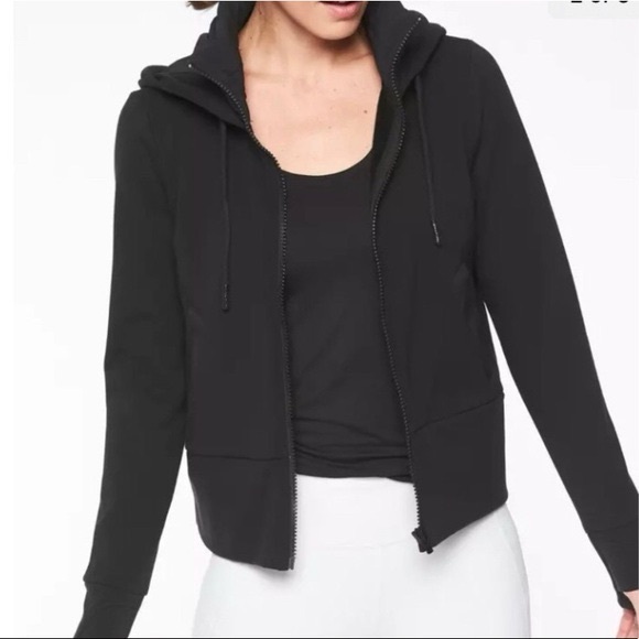 Athleta Tops - ATHLETA Black Victory Primaloft Fleece Lined Zip Up Hoodie